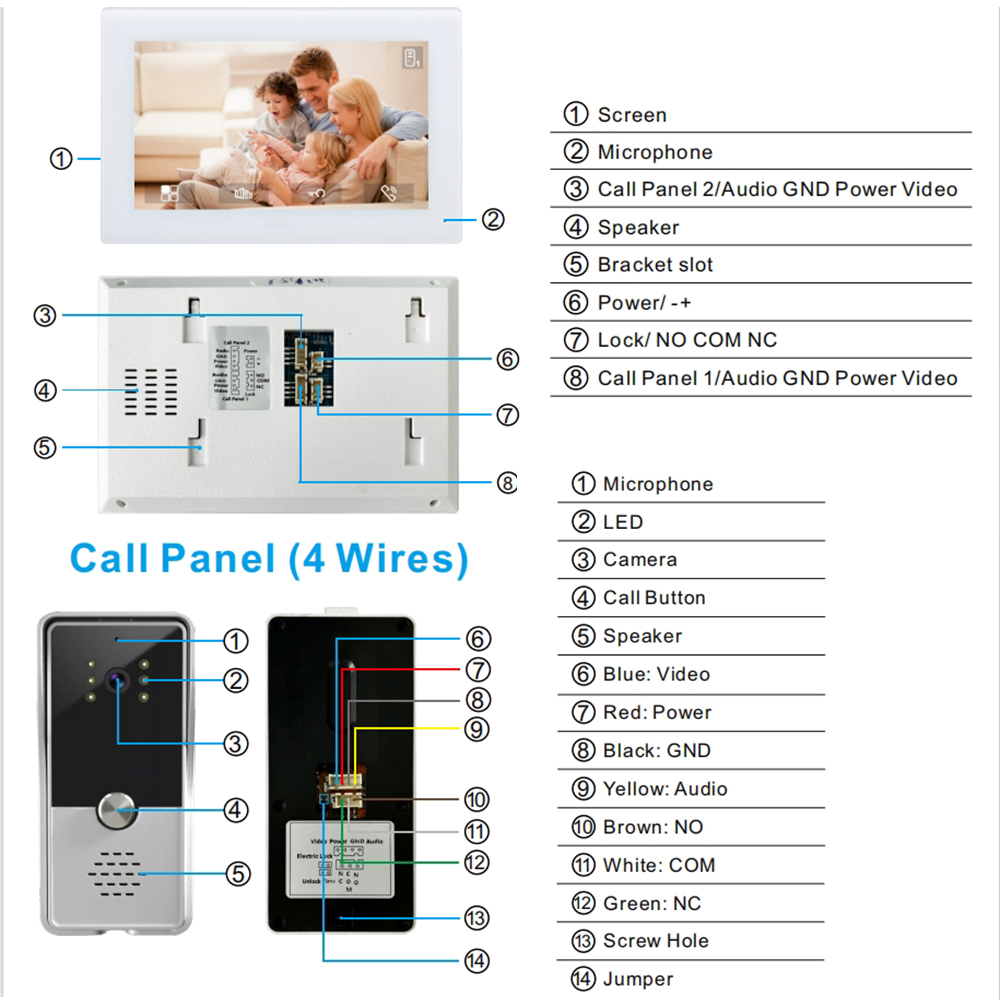 7inch Color Wired Video Interc - Smart Doorbell Wired 리뷰 및 가격