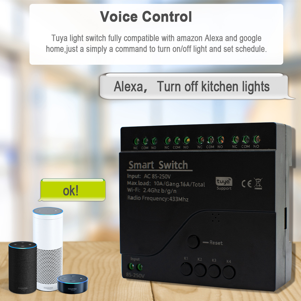 Tuya 4CH WiFi Smart Switch Rel - Home Automation System Diy 리뷰 및 가격
