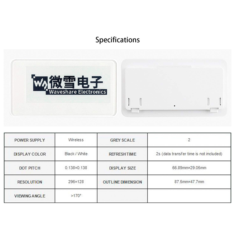 Waveshare 2.9 Inch Wireless NF - Display Epaper 2.9 리뷰 및 가격